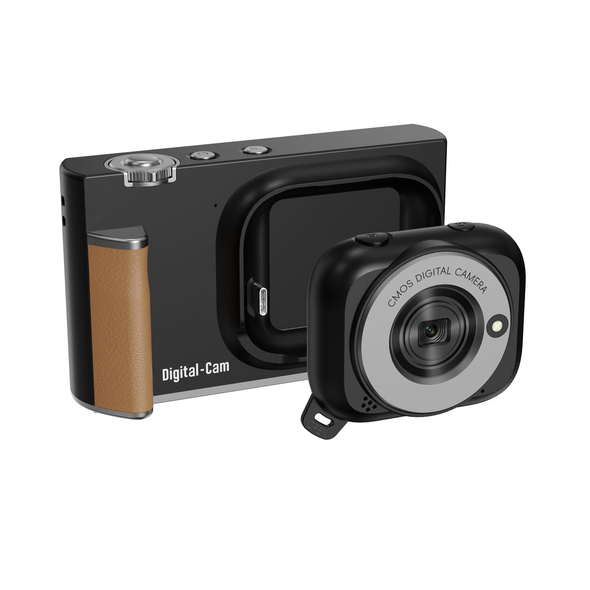 5K Wearable Thumb Pocket Action Camera - Digital Handheld Vintage Compact Digicam, 75MP 18X Zoom 180°Flip Screen, Magnetic POV Body Cam with Waterproof Case, Batteries, Charging Clip & 128G SD Card for Students