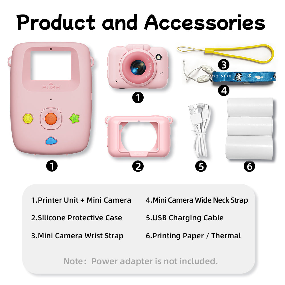 Detachable and portable Kids Print Mini Digital Camera - 10X Zoom, 1.8" LCD, Built-in Chargeable Li-ion Battery, SD Slot, Portable Retro Vlog Camera with SD Card & Charging Cable, Ideal for Travel, Kids Gifts