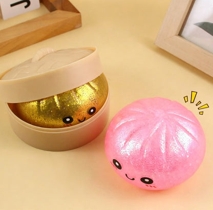 New Style with Beads Inside Dumpling  Squishies Toys - Cute Steamer BoxPackaging, Bao Bun Squishy, Fidget Toy, StressRelief Gadget, Sensory Ball, Daily Mini MentalHealth Gifts for Kids Teens