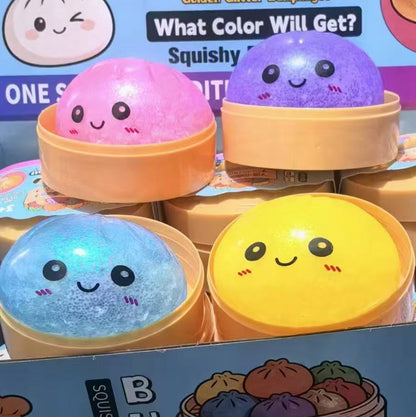 New Style with Beads Inside Dumpling  Squishies Toys - Cute Steamer BoxPackaging, Bao Bun Squishy, Fidget Toy, StressRelief Gadget, Sensory Ball, Daily Mini MentalHealth Gifts for Kids Teens