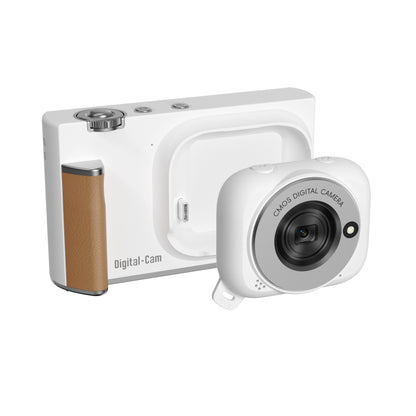 5K Wearable Thumb Pocket Action Camera - Digital Handheld Vintage Compact Digicam, 75MP 18X Zoom 180°Flip Screen, Magnetic POV Body Cam with Waterproof Case, Batteries, Charging Clip & 128G SD Card for Students